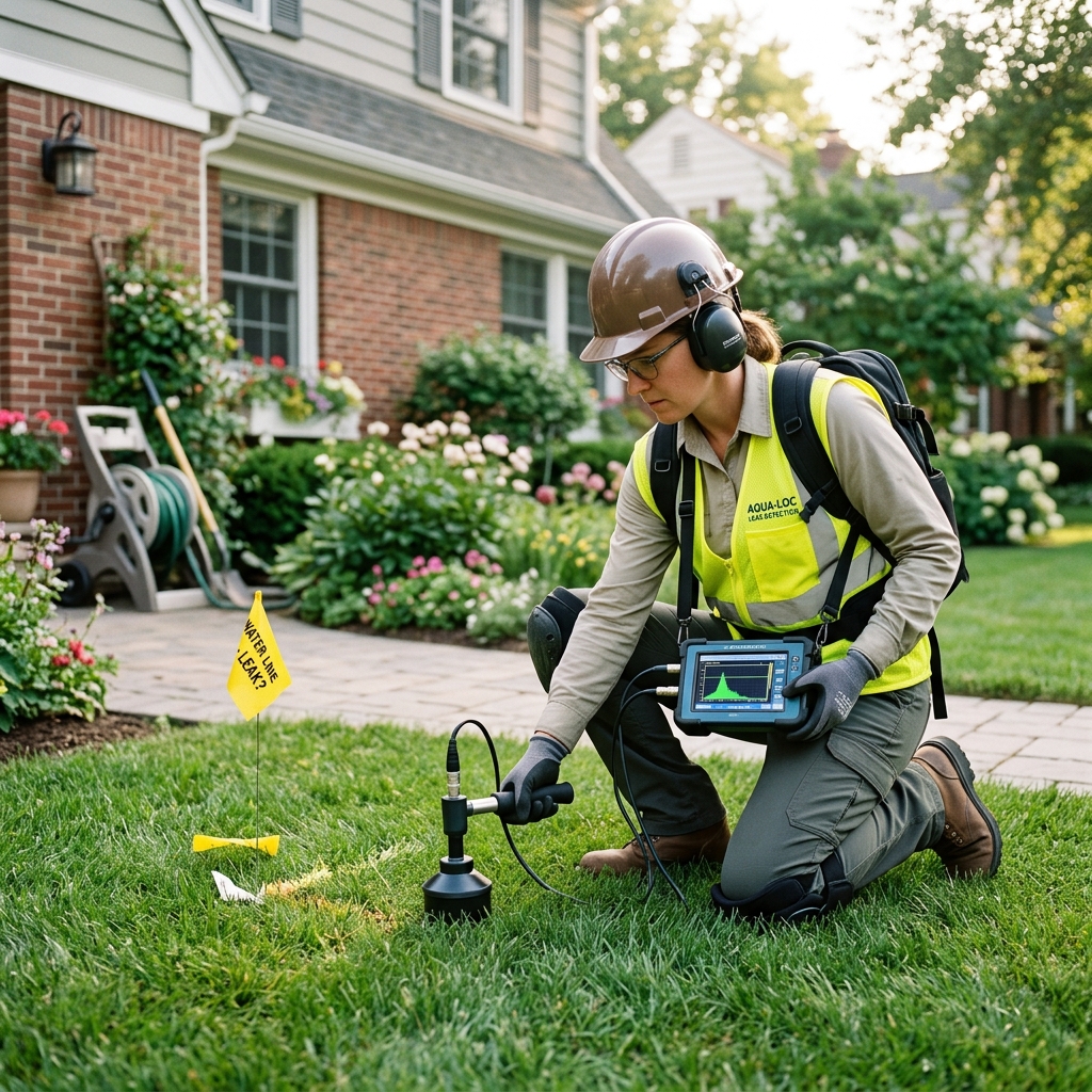 Acoustic and thermal water leak detection equipment in residential home